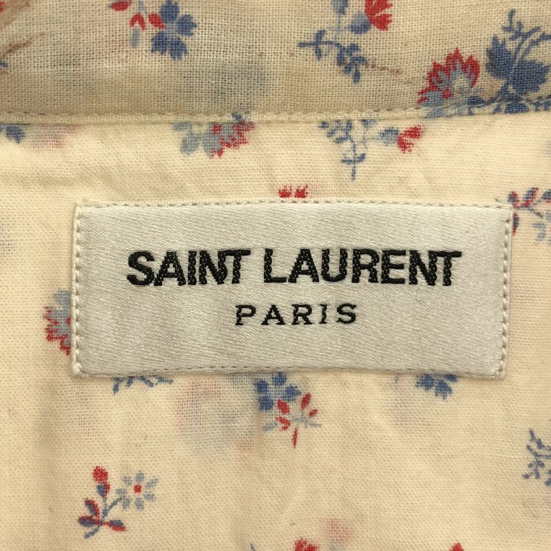 Saint Laurent Paris 15ss Flower Print Western Shirt 373285 Y572h Ivory 37