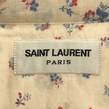 Saint Laurent Paris 15ss Flower Print Western Shirt 373285 Y572h Ivory 37