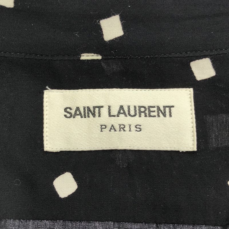 Saint Laurent Paris 19ss Square a Dos Dot Short Sleeveless Rayon Shirt 607070