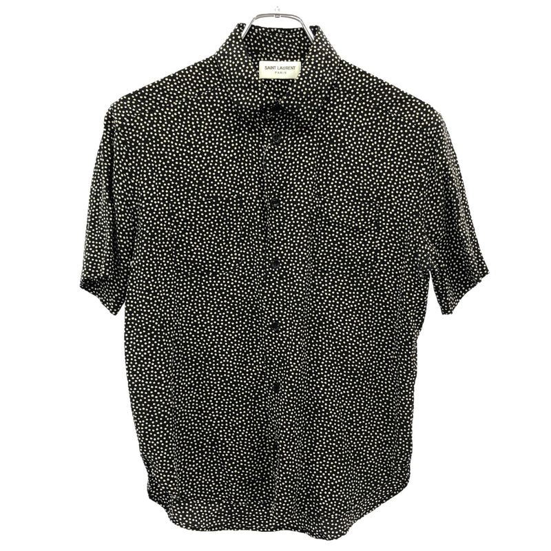 Saint Laurent Paris 18ss Silk Dot Short Sleeve Shirt 498977 Y347s Black 37