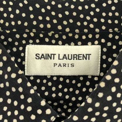 Saint Laurent Paris 18ss Silk Dot Short Sleeve Shirt 498977 Y347s Black 37
