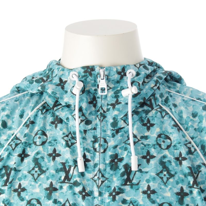 Louis Vuitton 23aw Nylon Monogram Printed Hoodie Jacket Rm232m Zs2 Hpb10w Blue