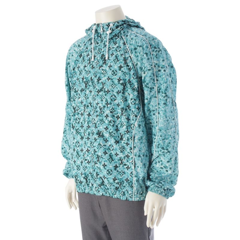 Louis Vuitton 23aw Nylon Monogram Printed Hoodie Jacket Rm232m Zs2 Hpb10w Blue
