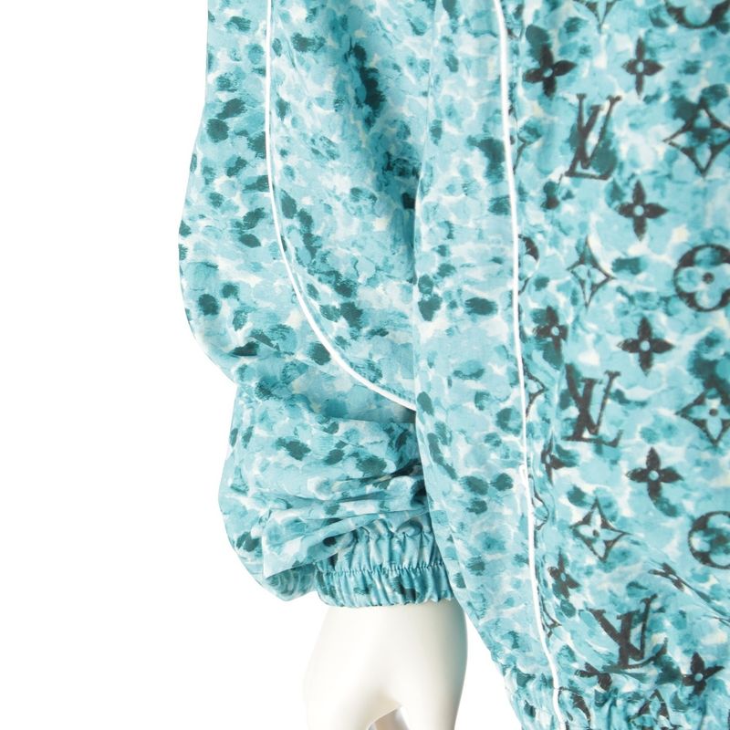 Louis Vuitton 23aw Nylon Monogram Printed Hoodie Jacket Rm232m Zs2 Hpb10w Blue