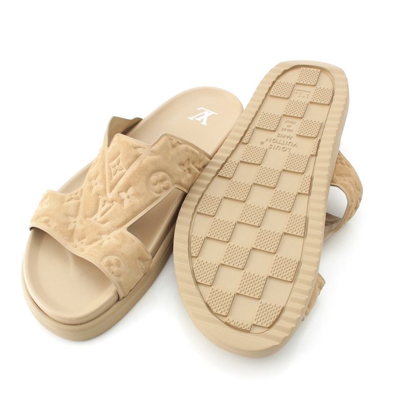 Louis Vuitton Oasis Suede Calf Leather Monogram LV Sandals Mules Shoes 1ahsel