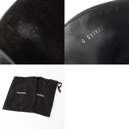 Chanel Suede Coco Mark Chain Ankle Boots Shoes G37822 Black 36c