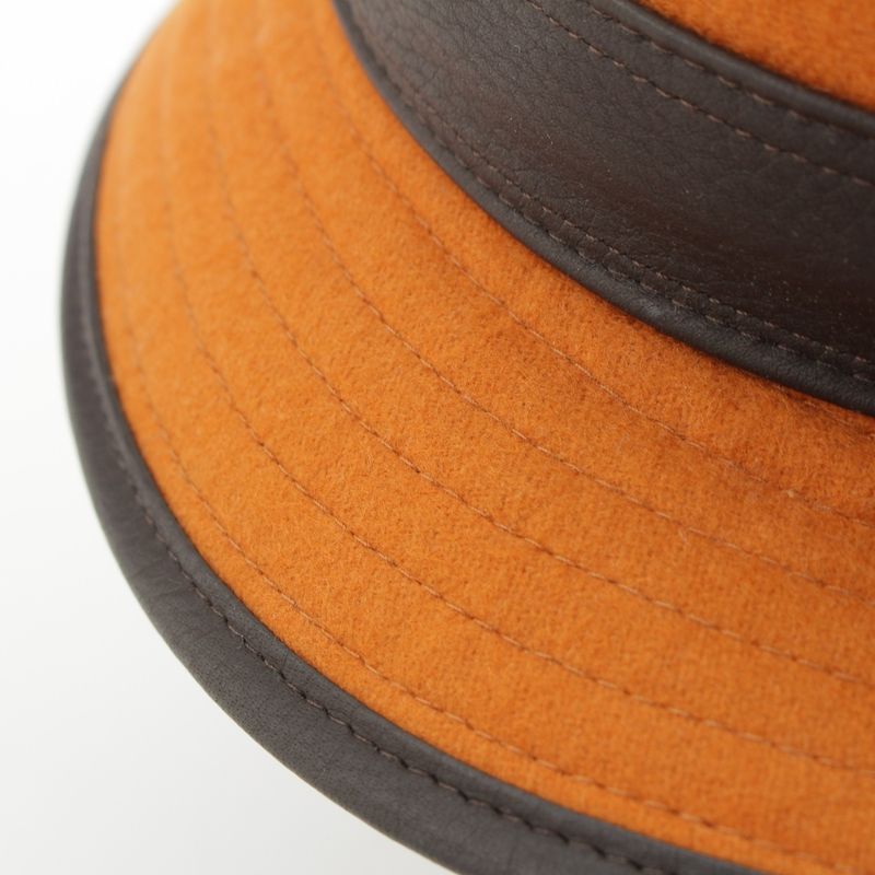 Hermes Cashmere Deerskin Hat Orange Cocoa Brown 58