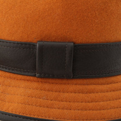 Hermes Cashmere Deerskin Hat Orange Cocoa Brown 58