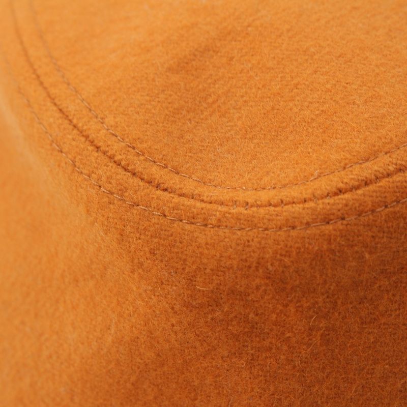 Hermes Cashmere Deerskin Hat Orange Cocoa Brown 58