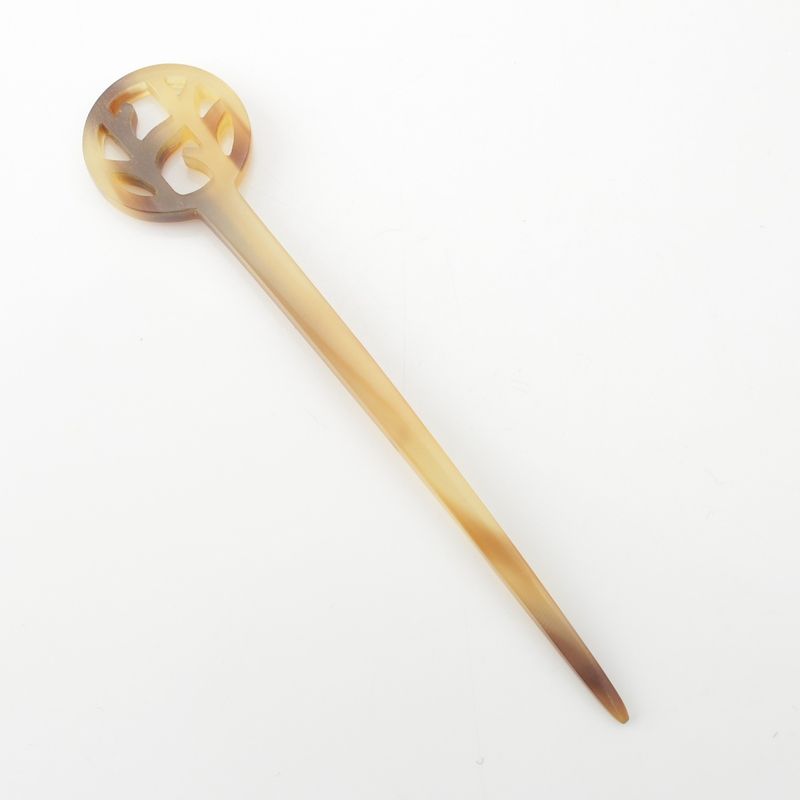 Hermes Buffalo Horn Kanzashi Hair Accessory Hair Accessory Hairpin Brown