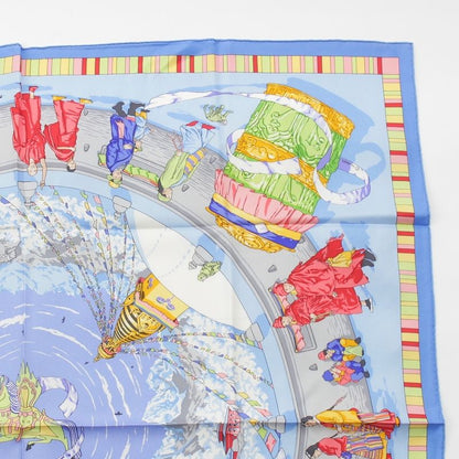 Hermes Carré 90 Silk Prieres Au Vent Prayer in the Wind Scarf Blue