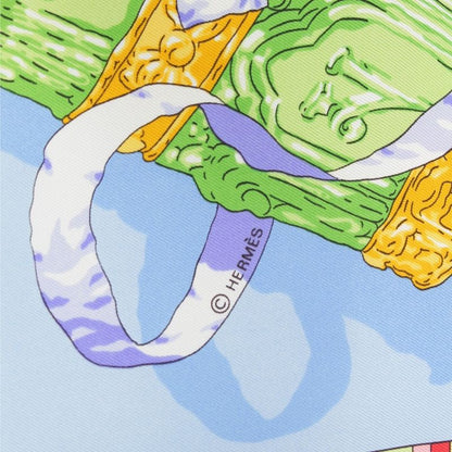 Hermes Carré 90 Silk Prieres Au Vent Prayer in the Wind Scarf Blue