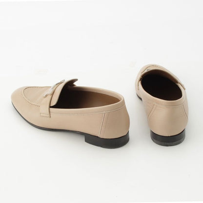 Hermes Leather Paris Constance Loafer Shoes Beige 37