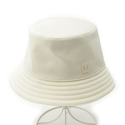 Hermes Cotton Fred H Cut Bucket Hat White 58