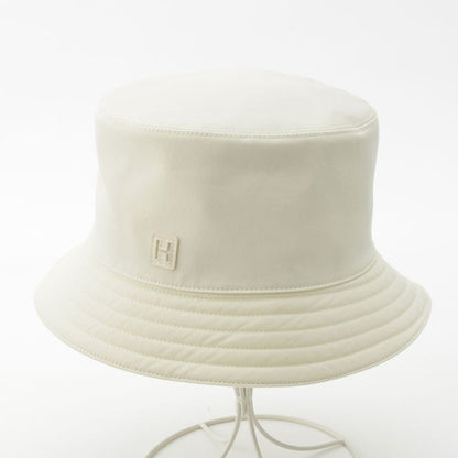Hermes Cotton Fred H Cut Bucket Hat White 58