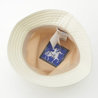 Hermes Cotton Fred H Cut Bucket Hat White 58