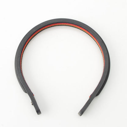 Hermes Leather Serie Button Headband Hair Accessory H201002g Black