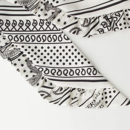 Hermes Twilly Silk Frilled Apron Doll Scarf H852978s White