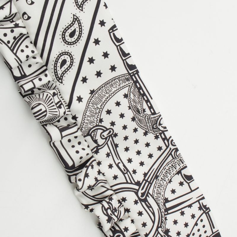 Hermes Twilly Silk Frilled Apron Doll Scarf H852978s White