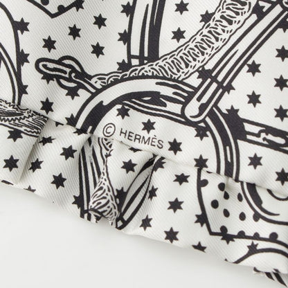 Hermes Twilly Silk Frilled Apron Doll Scarf H852978s White
