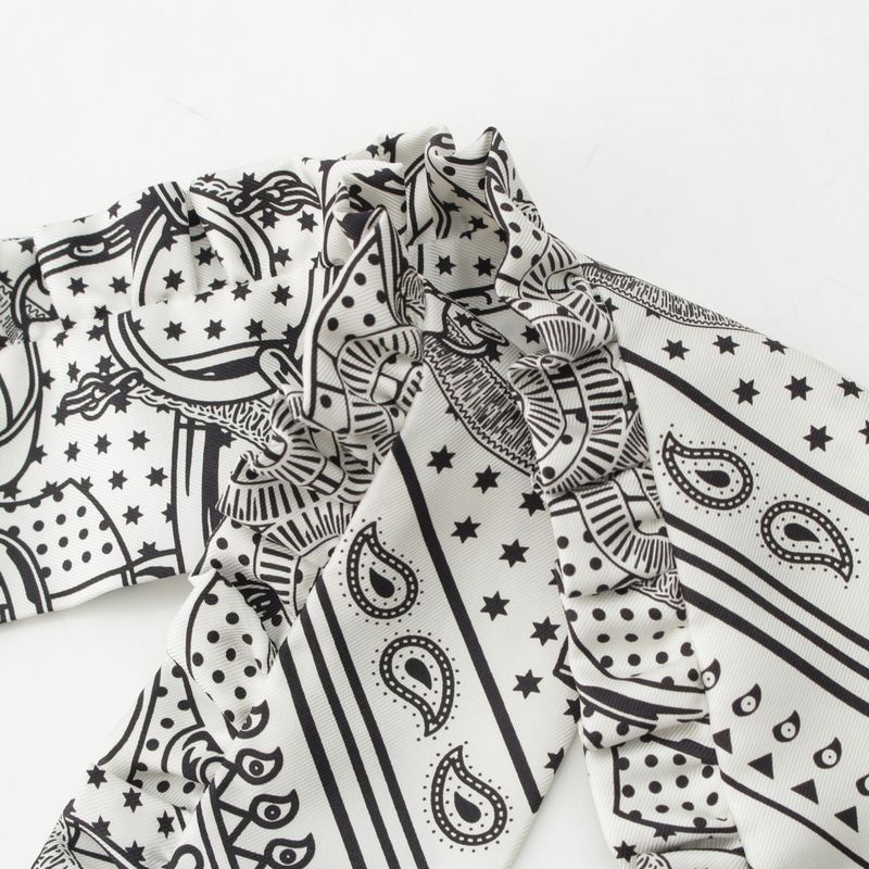 Hermes Twilly Silk Frilled Apron Doll Scarf H852978s White