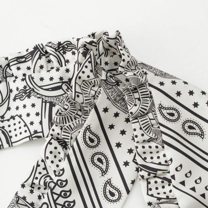 Hermes Twilly Silk Frilled Apron Doll Scarf H852978s White