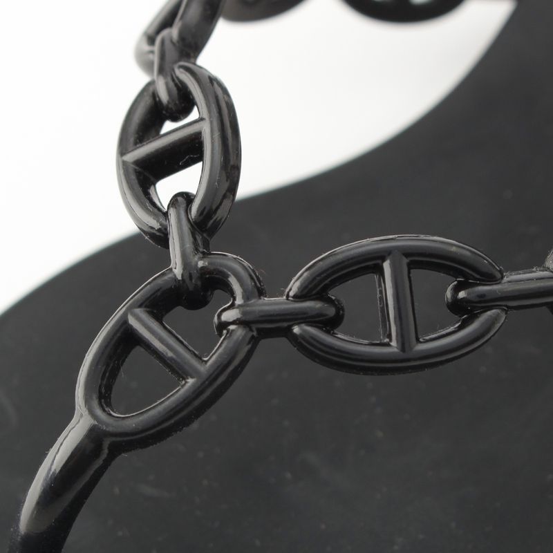 Hermes Chaine D'ancre Flip Flops Island Sandals Shoes Black 37