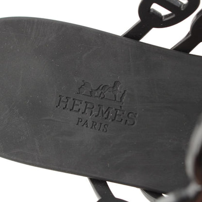 Hermes Chaine D'ancre Flip Flops Island Sandals Shoes Black 37