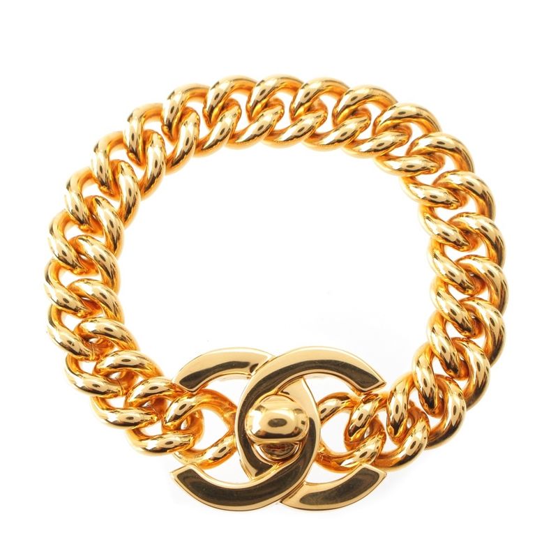 Chanel 96p Coco Mark Turnlock Bracelet Accessories Gold