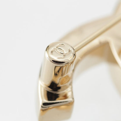 Chanel L23b GP Coco Logo Written in Gold with Pearl Stones and Logo Brooch
