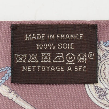Hermes Twilly Silk Les Cles a Pois Scarf Marron Glace Gris Brown