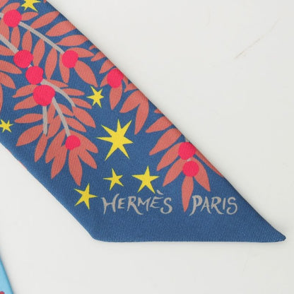 Hermes Twirly Silk Orpheus Charmed Sous le Charme D'orphee Scarf Multicolor Blue