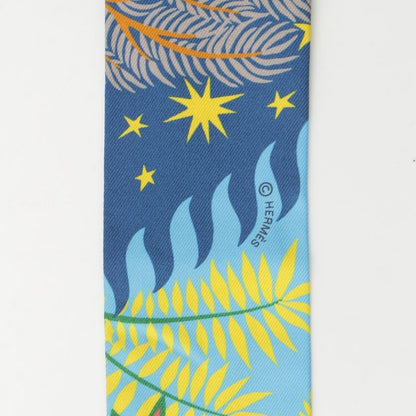 Hermes Twirly Silk Orpheus Charmed Sous le Charme D'orphee Scarf Multicolor Blue