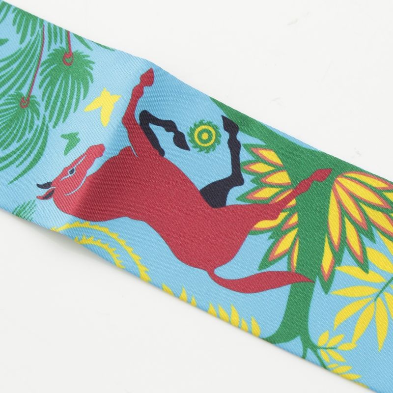 Hermes Twirly Silk Orpheus Charmed Sous le Charme D'orphee Scarf Multicolor Blue