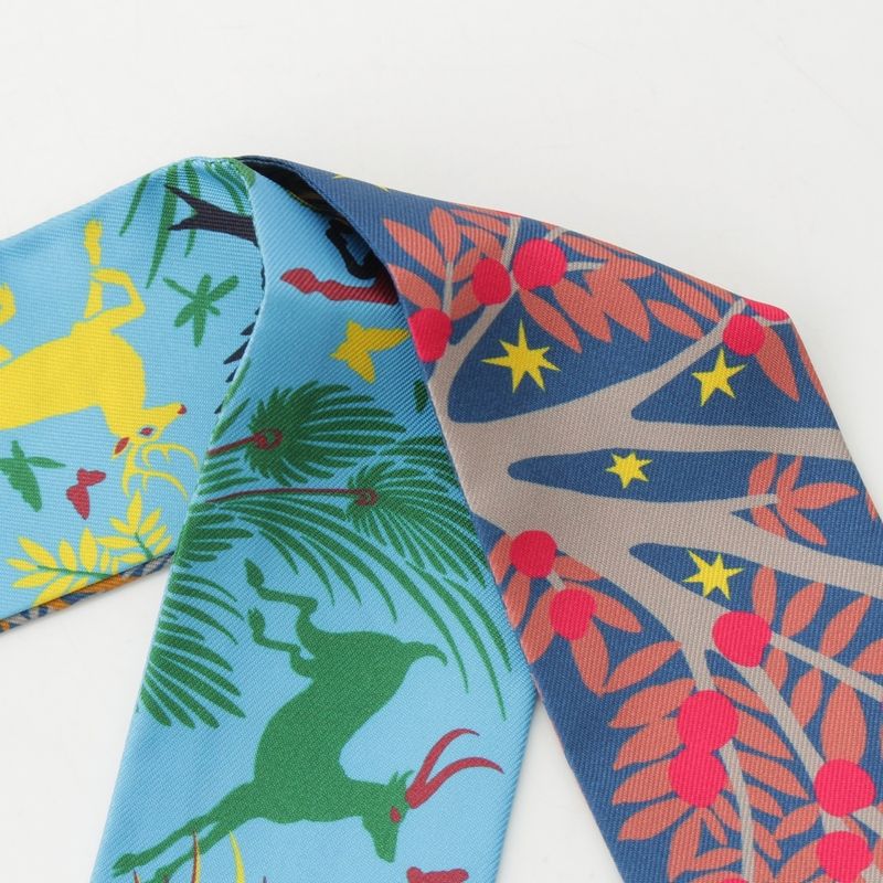 Hermes Twirly Silk Orpheus Charmed Sous le Charme D'orphee Scarf Multicolor Blue