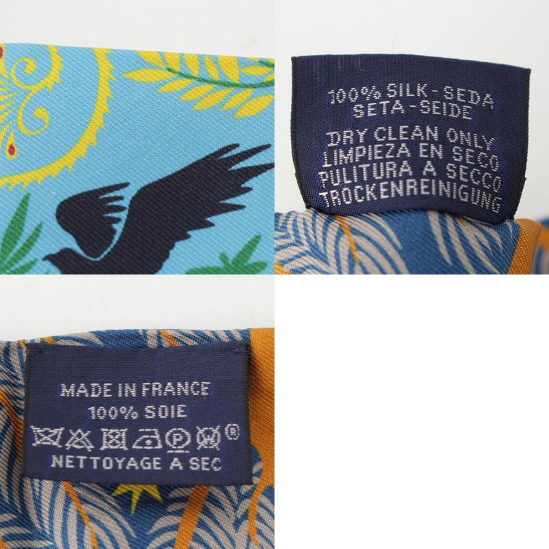 Hermes Twirly Silk Orpheus Charmed Sous le Charme D'orphee Scarf Multicolor Blue