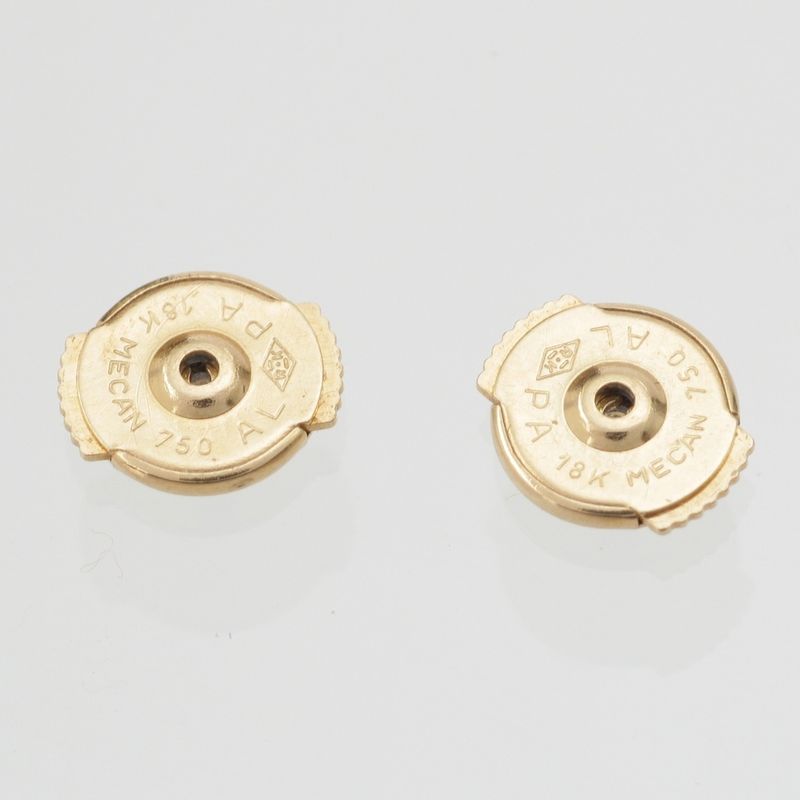 Hermes Vintage Combination Toggle Earrings Binaural Accessories 750 Ag Gold and