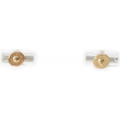 Hermes Vintage Combination Toggle Earrings Binaural Accessories 750 Ag Gold and