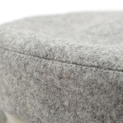 Hermes Wool Cowhide Cotton Silk Serie Button Casket Hat Gray 56