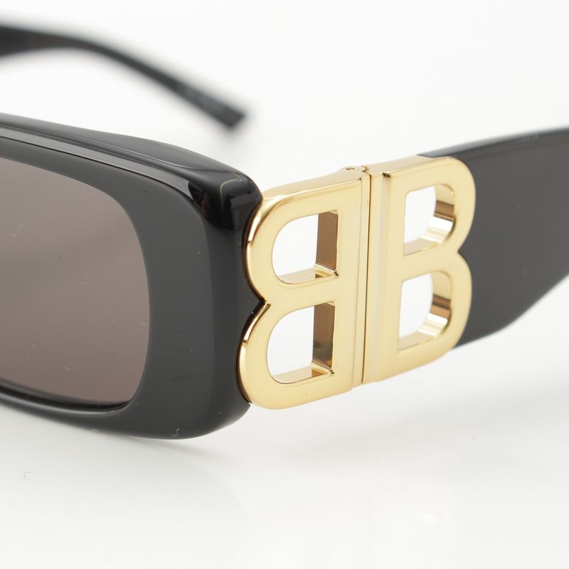 Balenciaga Dynasty Rectangle BB Sunglass Es Eyewear Bb0096s Black Gold