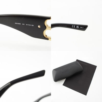 Balenciaga Dynasty Rectangle BB Sunglass Es Eyewear Bb0096s Black Gold