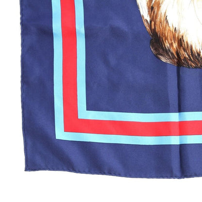 Hermes Carre 90 Silk Les Chats Les Chats Vintage Cat Scarf Blue