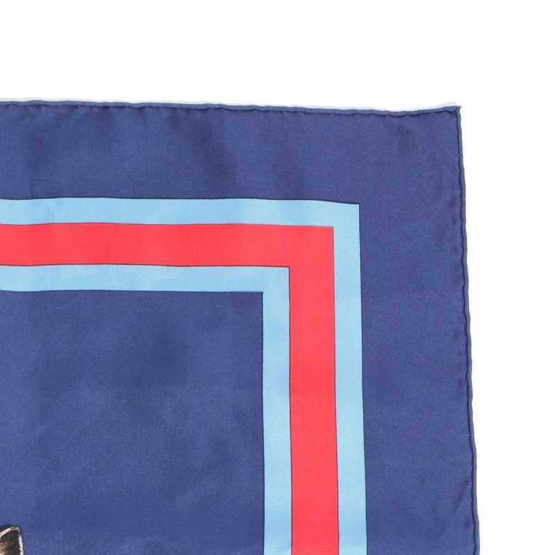 Hermes Carre 90 Silk Les Chats Les Chats Vintage Cat Scarf Blue