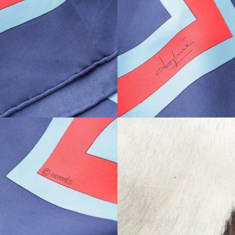 Hermes Carre 90 Silk Les Chats Les Chats Vintage Cat Scarf Blue