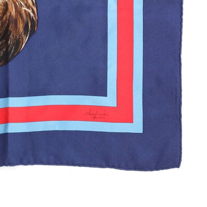 Hermes Carre 90 Silk Les Chats Les Chats Vintage Cat Scarf Blue