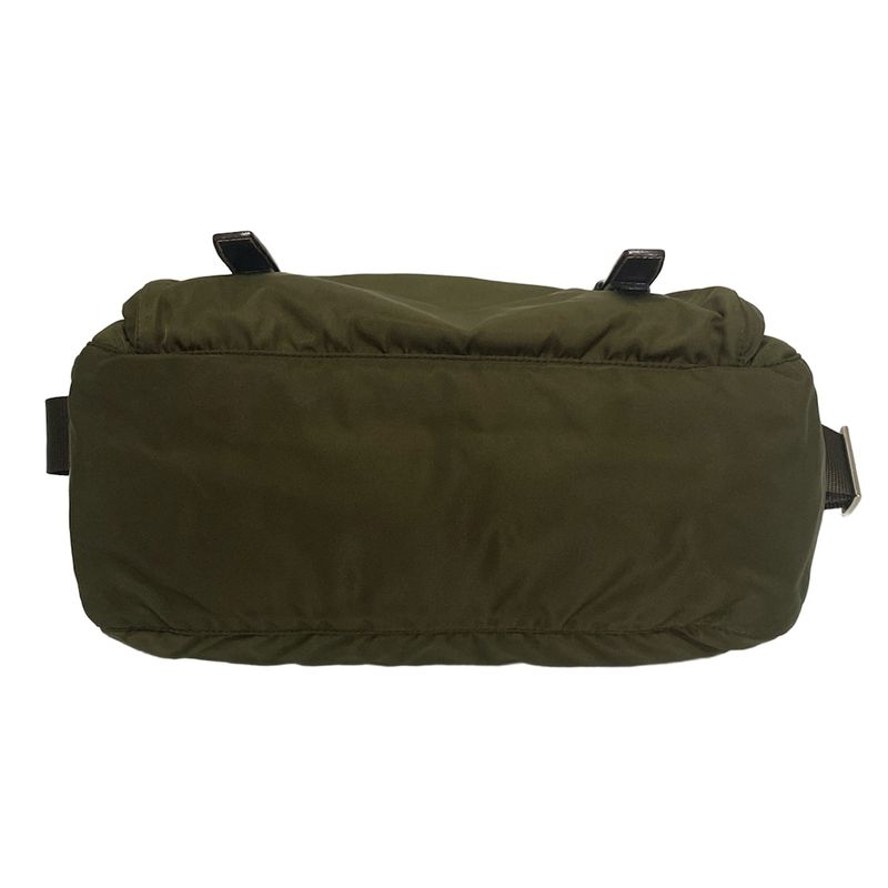 Prada Shoulder Bag Bt6671 Dark Green and Dark Brown Leather