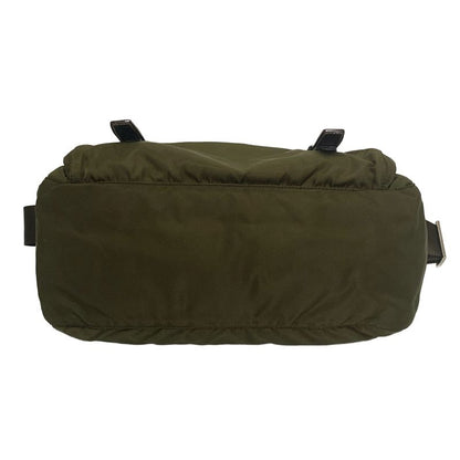 Prada Shoulder Bag Bt6671 Dark Green and Dark Brown Leather