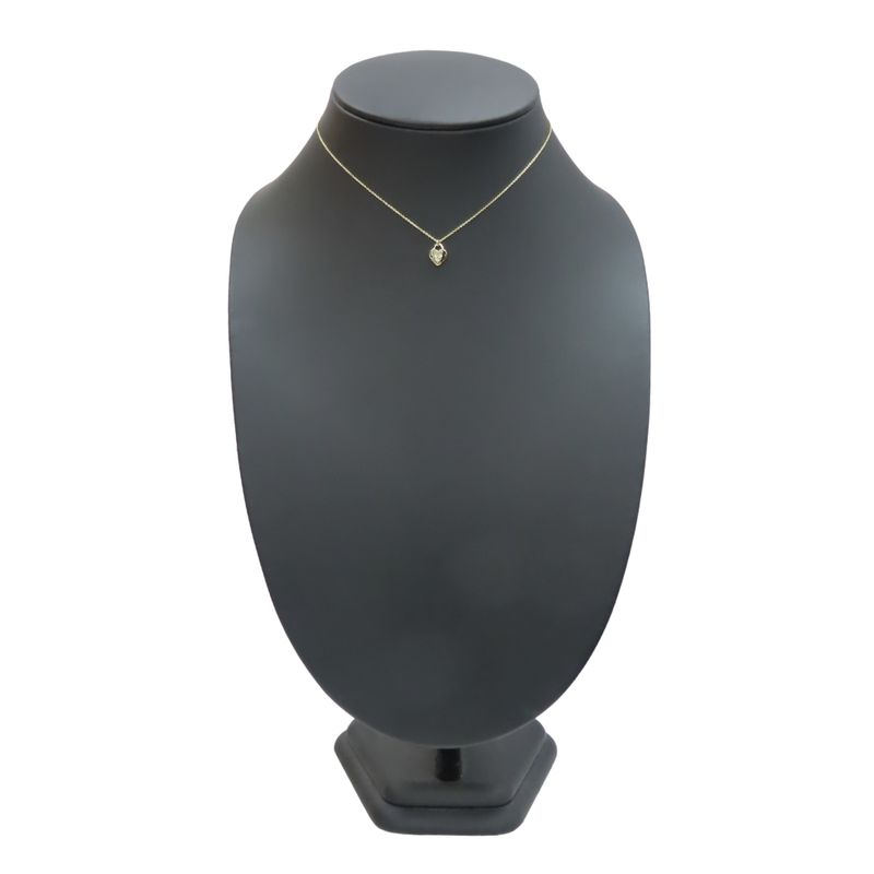 Tiffany & Co Necklace Heart Lock 18k Yellow Gold Diamond Approx 2.6g Yellow