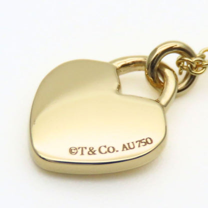 Tiffany & Co Necklace Heart Lock 18k Yellow Gold Diamond Approx 2.6g Yellow