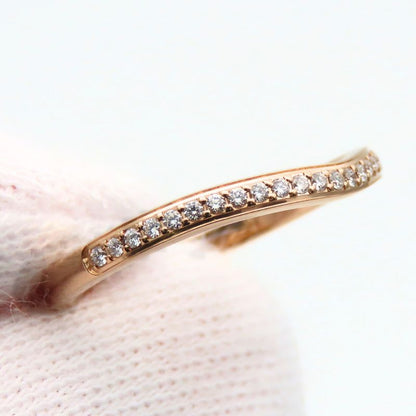 Cartier Ring - Ballerina Curved Wedding 52 18k Pink Gold Diamond Approx 2.2g